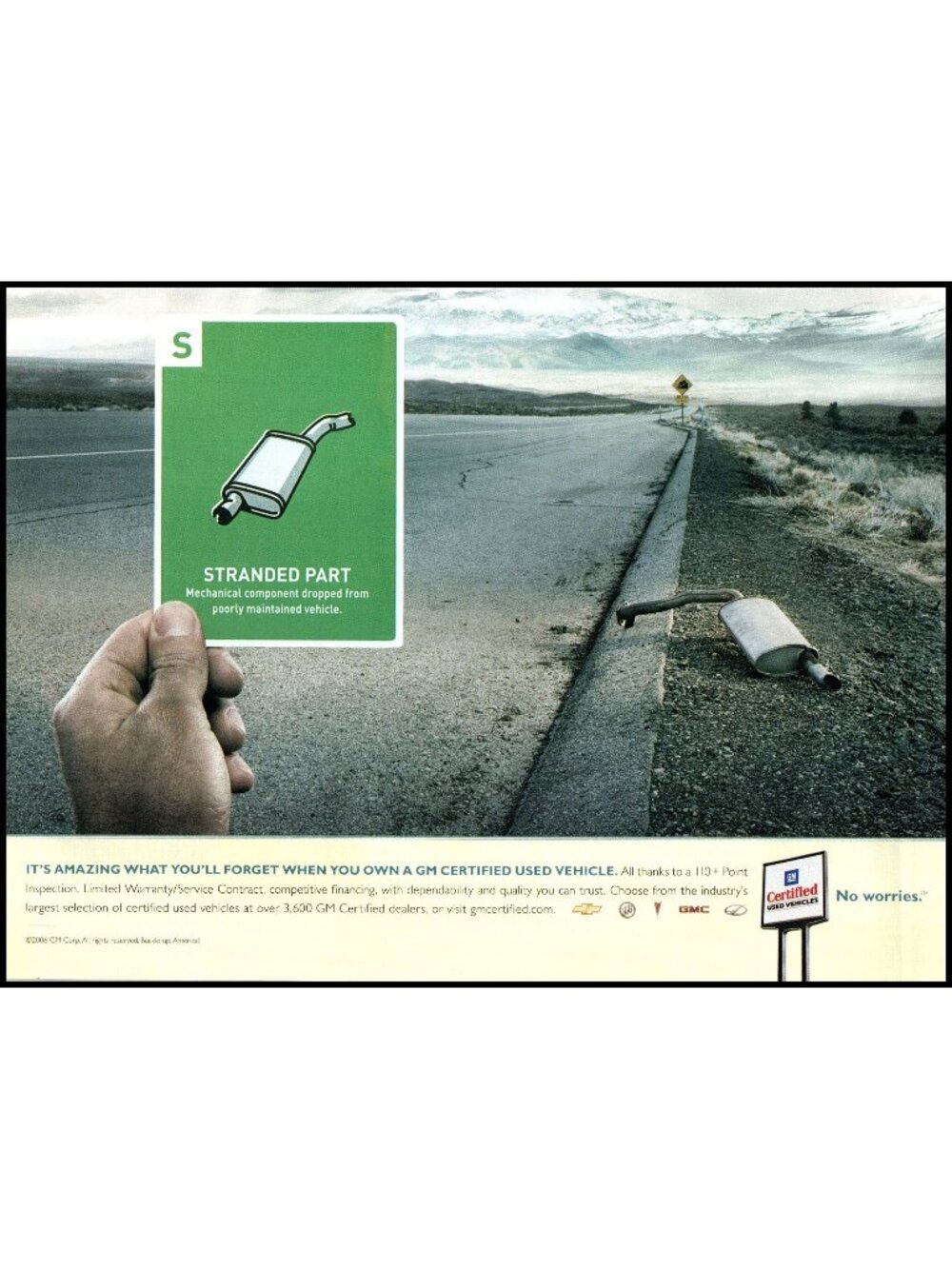 2006 GM Certified Pre-Owned CPO Used Cars Vintage Print Ad Muffler Wall Art